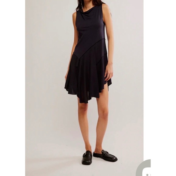 Free People Dresses & Skirts - Free People Sing out loud Dress sz L Black Asymmetrical whimsigoth boho